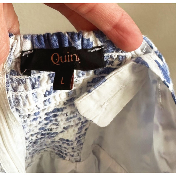 Quince Womens European Fit & Flare Floral Linen Dress Large Cottagecore Pockets - Picture 6 of 10